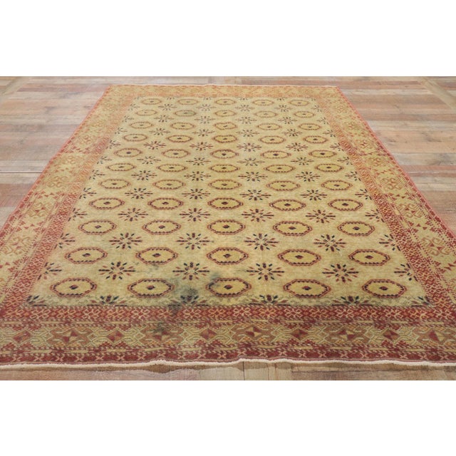 Tan Vintage Turkish Sivas Rug - 04'08 X 07'00 For Sale - Image 8 of 9