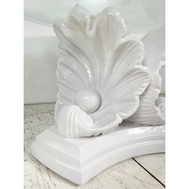 White Vintage Plaster Shell Coffee Table For Sale - Image 8 of 10