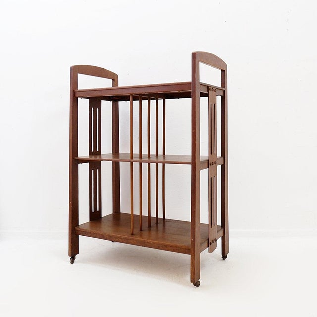 Art Deco Magazine Rack on Casters For Sale - Image 10 of 15