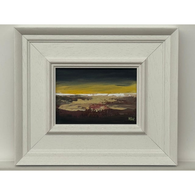 Midnight Ember - Miniature Abstract Landscape Art Study by Contemporary Artist 2025 For Sale - Image 15 of 17