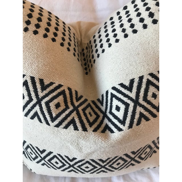 Contemporary Custom Mudcloth Style Black White Minimalist Pillow Case For Sale - Image 3 of 4