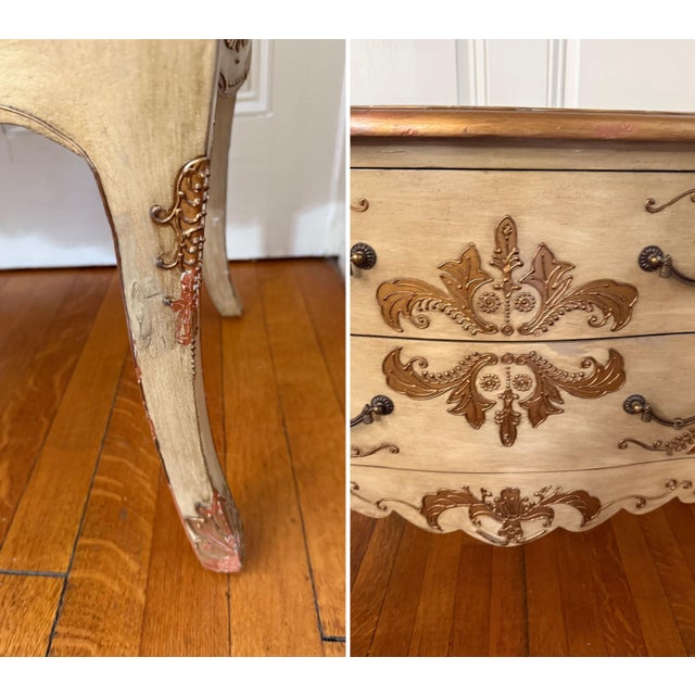 2000s Maitland Smith Attributed Louis XV Style Distressed Decorated Commode For Sale - Image 12 of 12