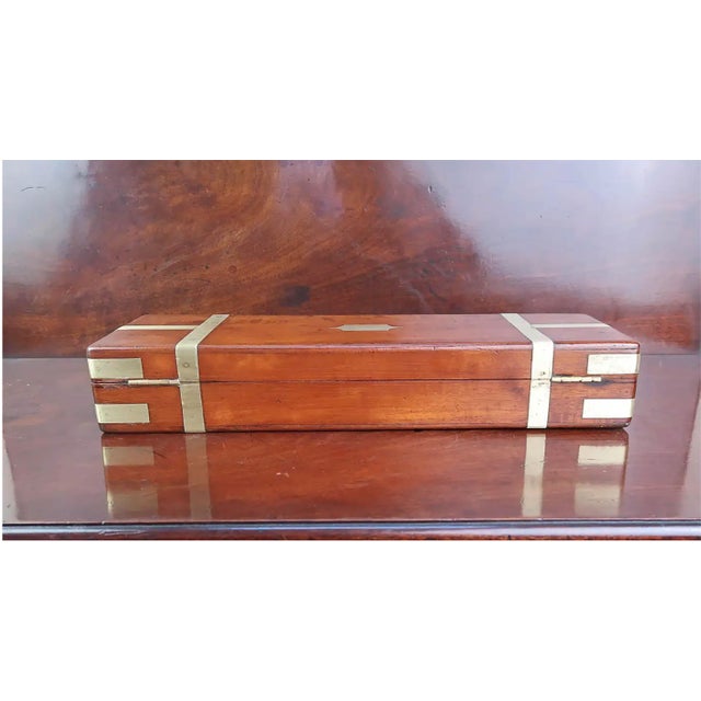 Mid 19th Century Antique Brass Mounted Campaign Box, 1850 For Sale - Image 5 of 9