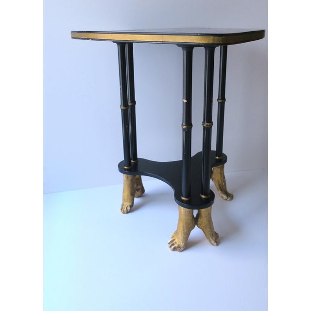 Black and Gold Giltwood Surrealist Style Side End Table, Circa Late-20th Century For Sale - Image 4 of 9