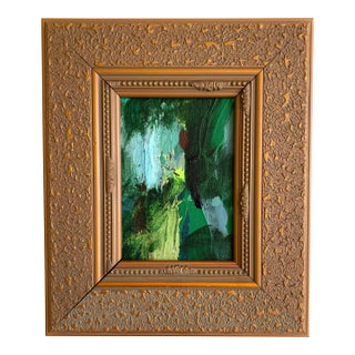 "Forest Light" 2026 Mini Painting by Jessalin Beutler With VIntage Frame For Sale