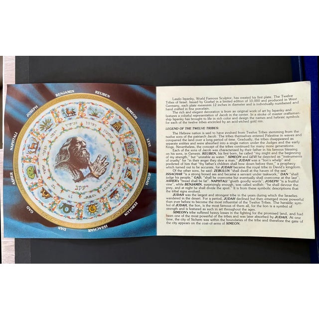 Ceramic "The Twelve Tribes of Israel" Decorative Plate by Laszlo Ispanky for Goebel – First Edition 1978 With Original Box For Sale - Image 7 of 10