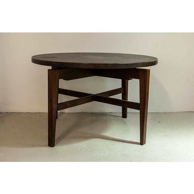 This rosewood and linoleum round table was designed by Jens Risom. I have official proof of authenticity such as vintage...