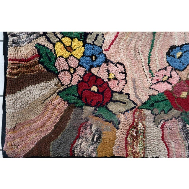1880s, Handmade Antique American Hooked Rug 3.2' X 5.7' For Sale - Image 10 of 11