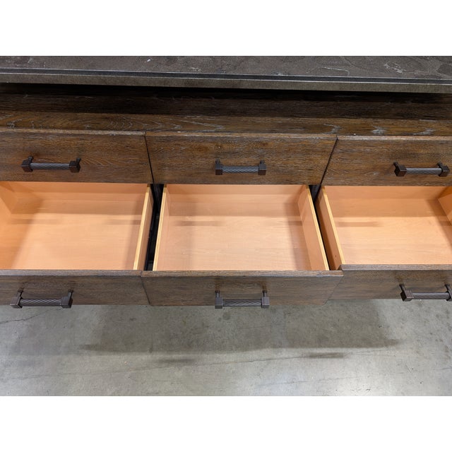 Bassett Furniture Bassett Industrial Wood and Metal Six-Drawer Console Cabinet For Sale - Image 4 of 9