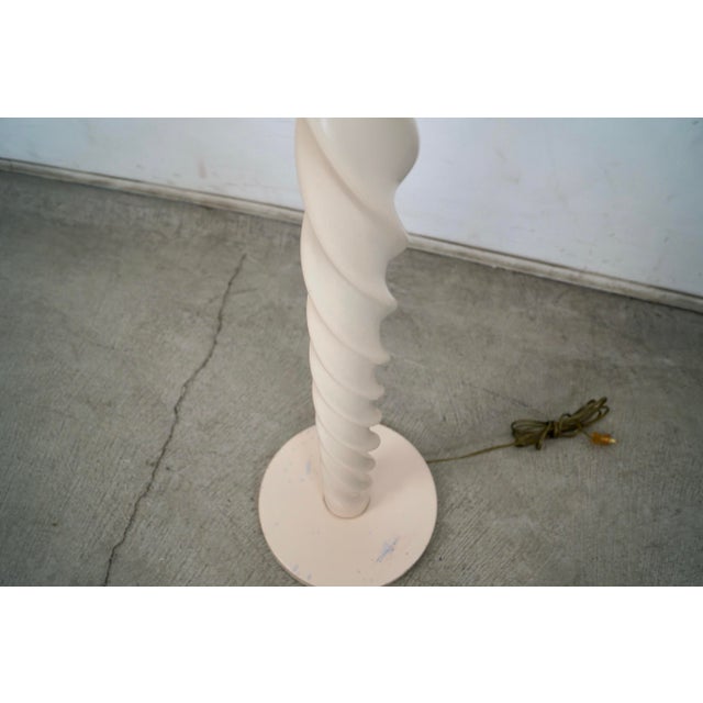 Metal 1970’s Hollywood Regency Barley Twist Metal Floor Lamp For Sale - Image 7 of 12