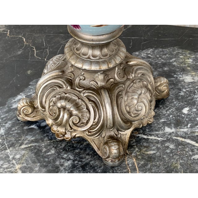 19th Century French Hand Painted Faience Ewer Vase For Sale - Image 13 of 18