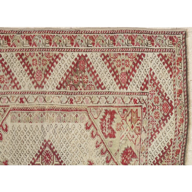 Beige Antique Ghiordes Rug, Handmade Turkish Oriental Rug, Beige, Taupe For Sale - Image 8 of 10