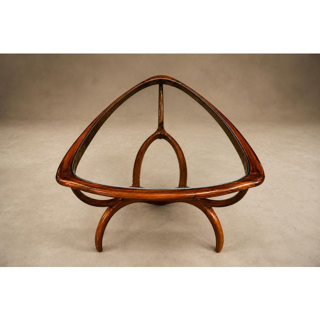 1950s Egg Coffee Table in Caviuna Wood & Glass by Giuseppe Scapinelli, Brazil, 1950s For Sale - Image 5 of 18