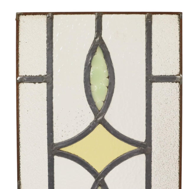 Art Deco Geometric Stained Glass Window, Set of 2 For Sale - Image 6 of 15