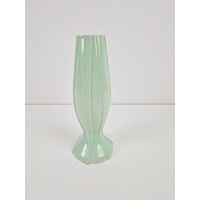 1930s Art Deco Ceramic Pastel Green Vase by C. K., 1930s For Sale - Image 5 of 8