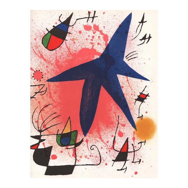 Joan Miro Original Lithograph V1-1 Mourlot 1970 For Sale