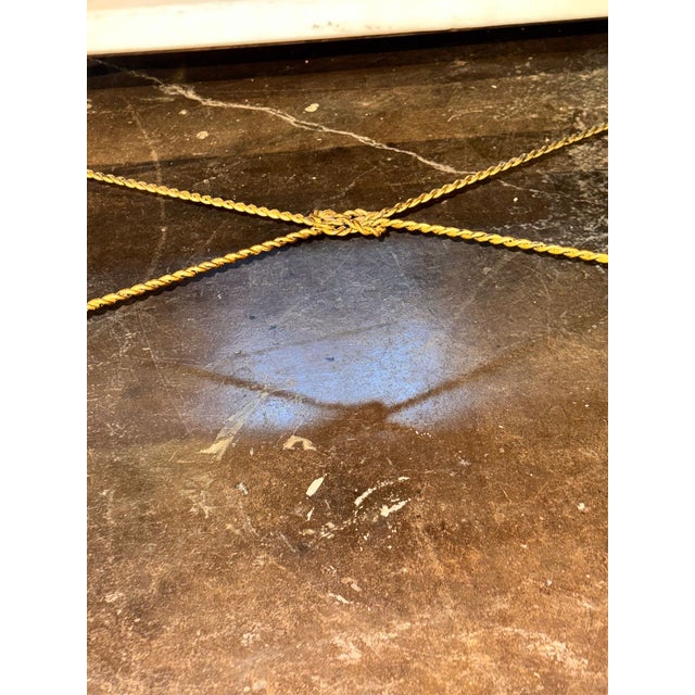 Late 20th Century Vintage Italian Gilded Iron and Travertine Coffee Table For Sale - Image 5 of 9
