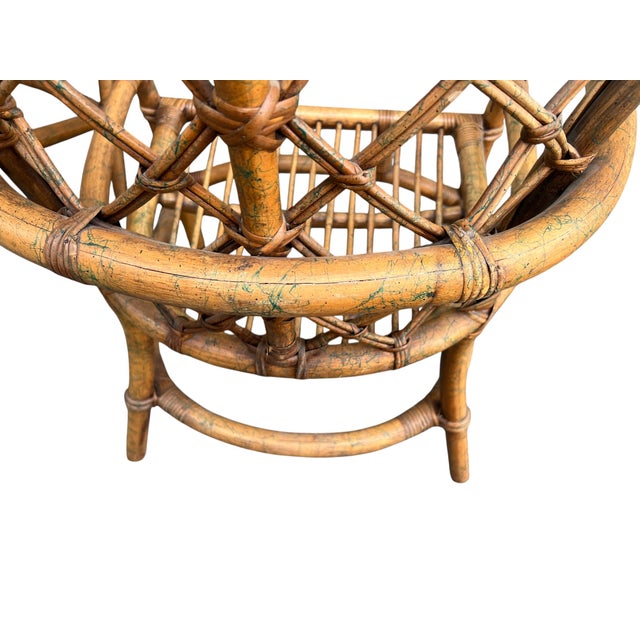 Late 20th Century Ficks Reed Peacock Fan Back Balloon Rattan Chairs a Pair For Sale - Image 16 of 17