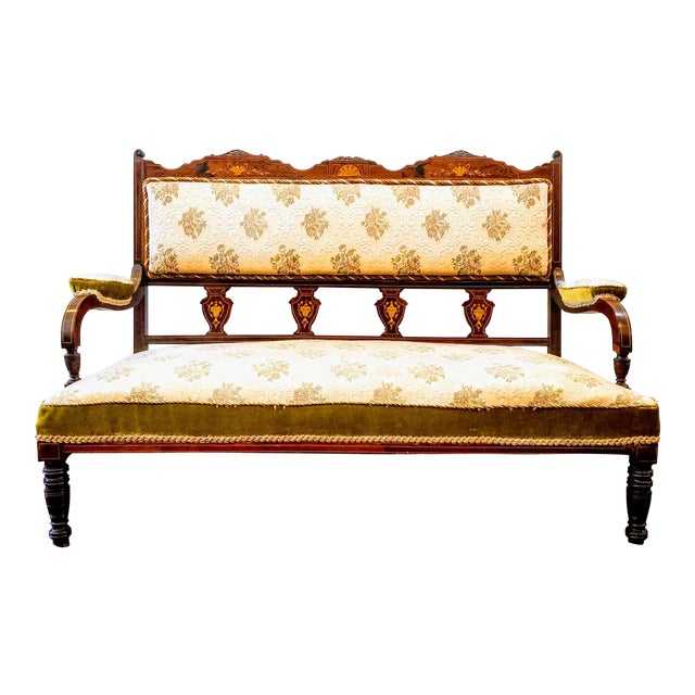 English Edwardian Adam Style Marquetry Salon Settee Chairish