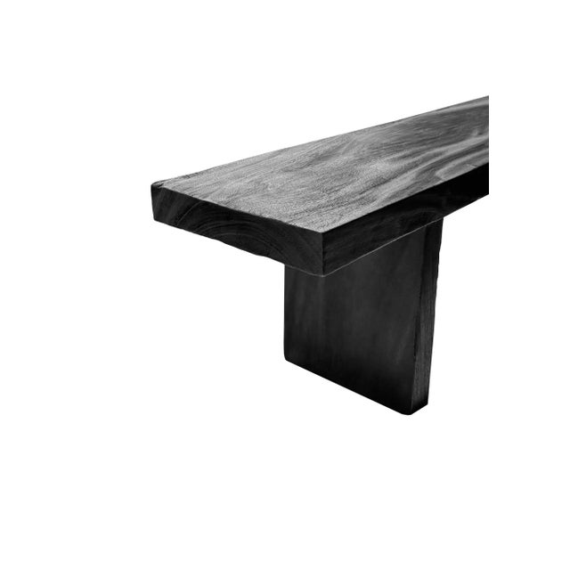 Not Yet Made - Made To Order Sculptural Suar Wood Bench, Modern Organic, Stunning Wood Textures, Burnt Finish For Sale - Image 5 of 7