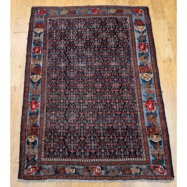 "Vintage Persian Senneh Area Rug, a true testament to the legendary weaving tradition of Senneh. Renowned worldwide for...