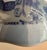 American Vintage Currier & Ives “Home in the Wilderness” Blue & White Porcelain Bell With Gold Accents For Sale - Image 3 of 11
