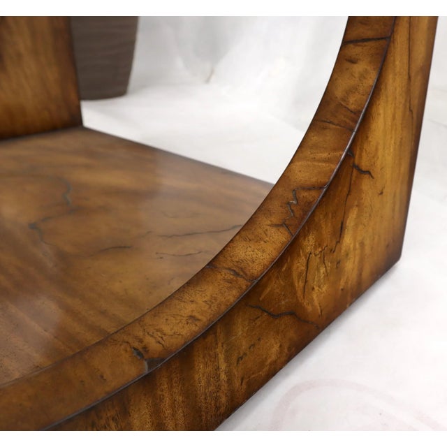 Geometrical Cube Shape Burl Flame Wood Pattern Side Table For Sale - Image 11 of 13