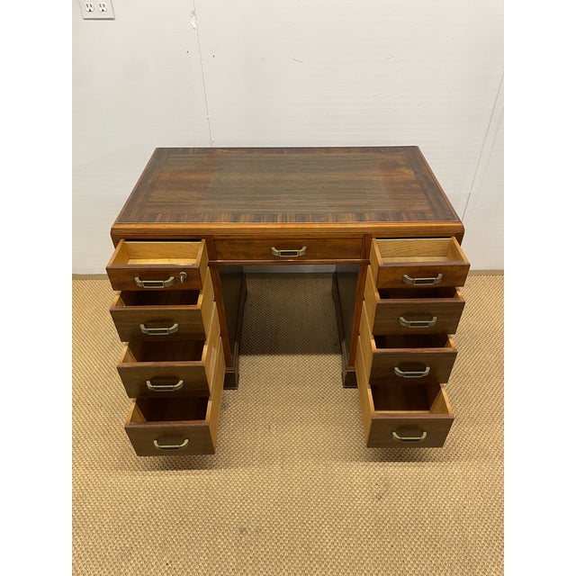 1920s Art Deco Walnut Desk W/ Bakelite Brass Handles For Sale - Image 16 of 16