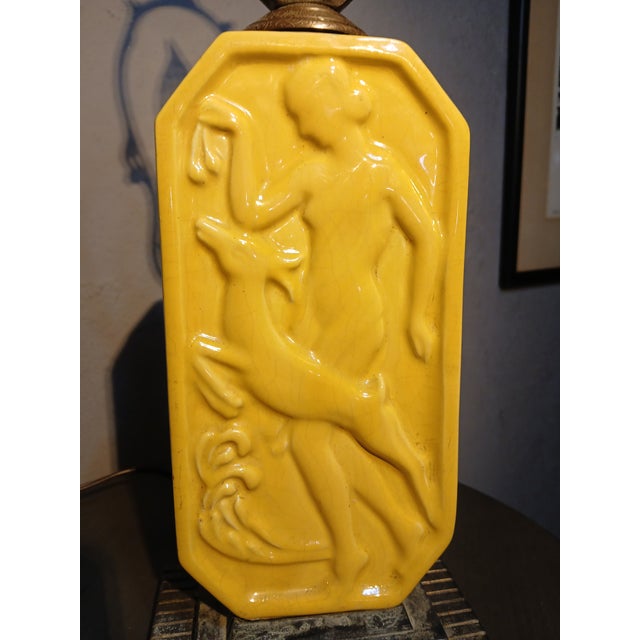 Art Deco Antique Muncie Pottery Art-Deco Table Lamp For Sale - Image 3 of 17