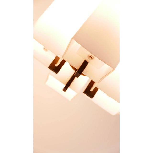 Square Opal Glass Ceiling Lamp, Germany, 1960s, in Very Good conditions. Designed 1960 to 1969 Up to 250V (Europe/UK...