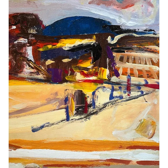 Jean Krille, Landscape 114, Oil on Wood, 1988 For Sale - Image 6 of 11