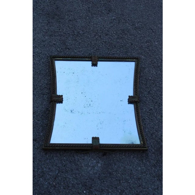 Italian Table Mirror with Acanthus Leaves in Burnished Brass, 1950s For Sale - Image 12 of 12