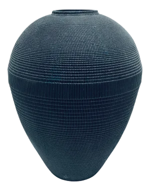 Postmodern Black Corrugated Cardboard Vase by Flute, Chicago