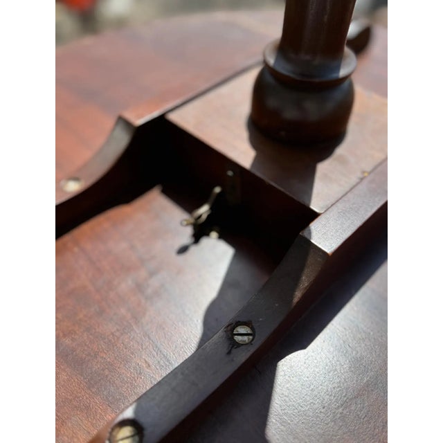 Vintage Mahogany Tilt Top Queen Anne Style Table With Inlay For Sale - Image 4 of 6