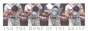 1994 Dwight Baird 'Home Of The Brave' Outsider Art Black & White,Blue,Red,White Offset Lithograph