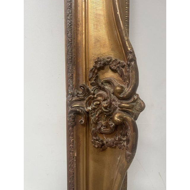 Wood Large Gilt Wood Stucco Frame, 19th Century For Sale - Image 7 of 15