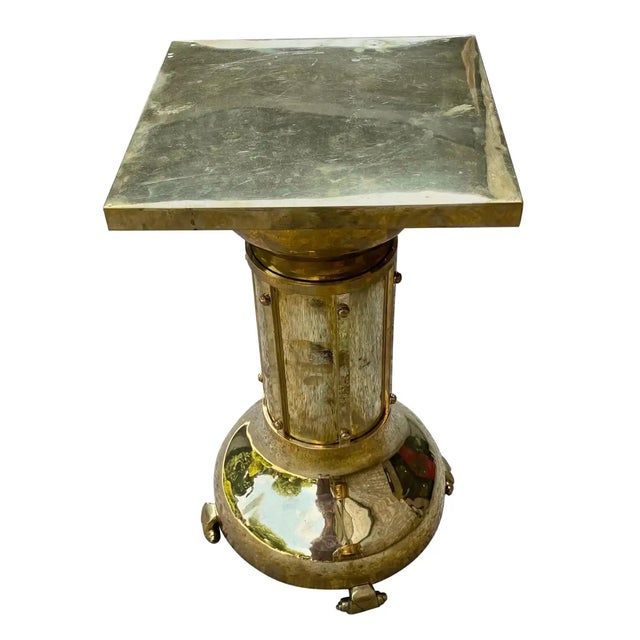 Early 20th Century Austrian Secessionist Style Brass Side Table For Sale - Image 12 of 12