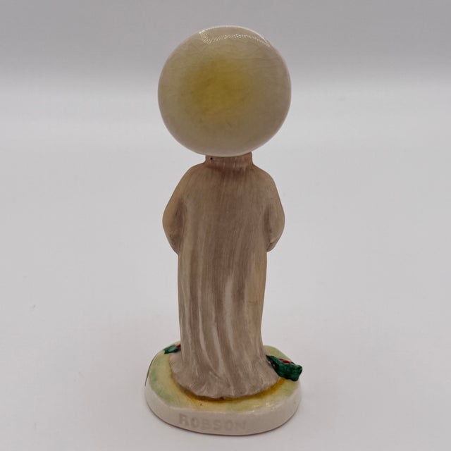 1970s Vintage German Porcelain “Christchild With Holly” Figurine – Devotional Christmas Accent For Sale - Image 5 of 9