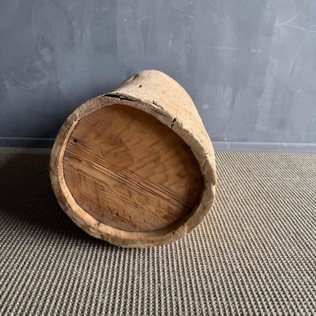 Brown 1950s Old Hollowed Out Tree Stump Vessel For Sale - Image 8 of 8