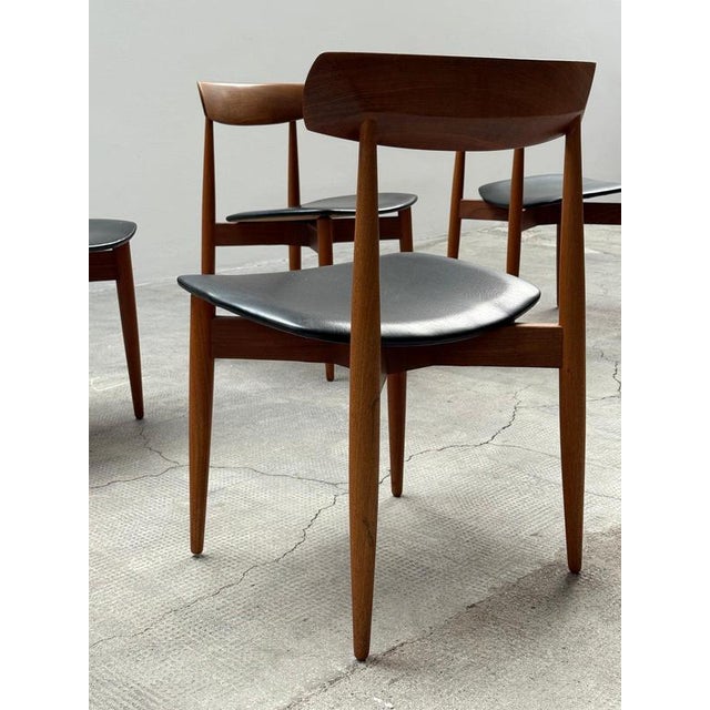 Vintage Danish Dining Chairs in Teak and Black Leather by H.W. Klein for Bramin, Denmark, 1960s, Set of 4 For Sale - Image 4 of 16