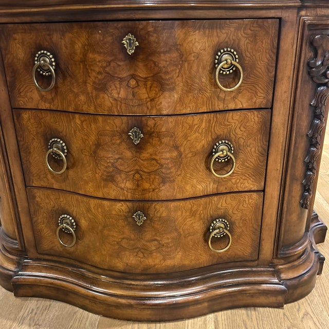 Wood Vintage Henredon Bow Front Chest W/ Marble Top Excellent Condition For Sale - Image 7 of 12