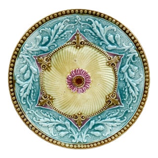 19th Century French Majolica Plate For Sale