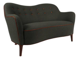 Scandinavian Model 185 Curved Sofa or Loveseat from Slagelse, Denmark, 1950s