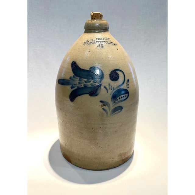 Mid 19th Century Extremely Rare Has Original Cork 4-Gallon F. P. Goold Brantford Pottery Jug For Sale - Image 14 of 17