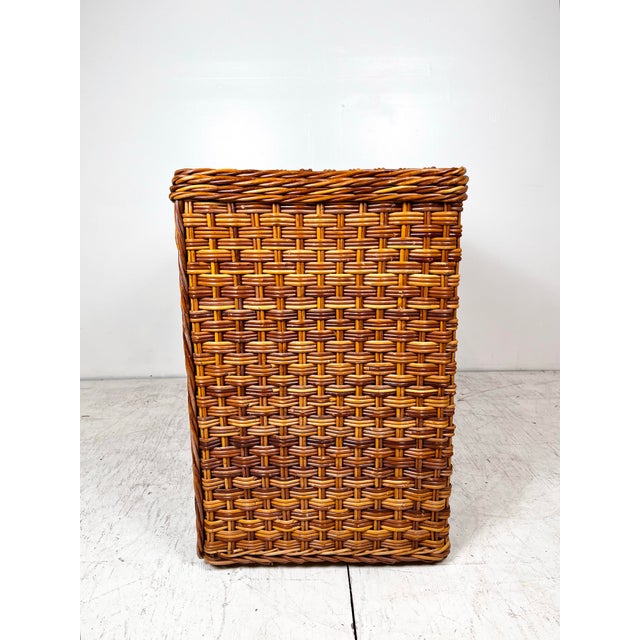 Vintage Woven Rattan Wicker Campaign Dresser For Sale - Image 10 of 12