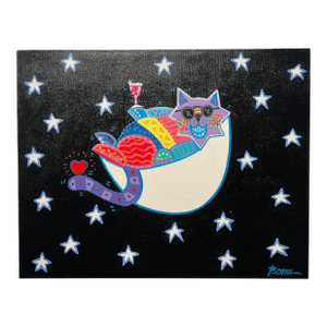 2006 Bob Bonn Acrylic on Canvas "One Cool Cat" Painting Signed