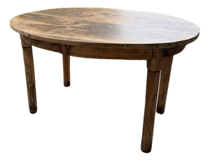 Oval Walnut Farmhouse Table, 1950s