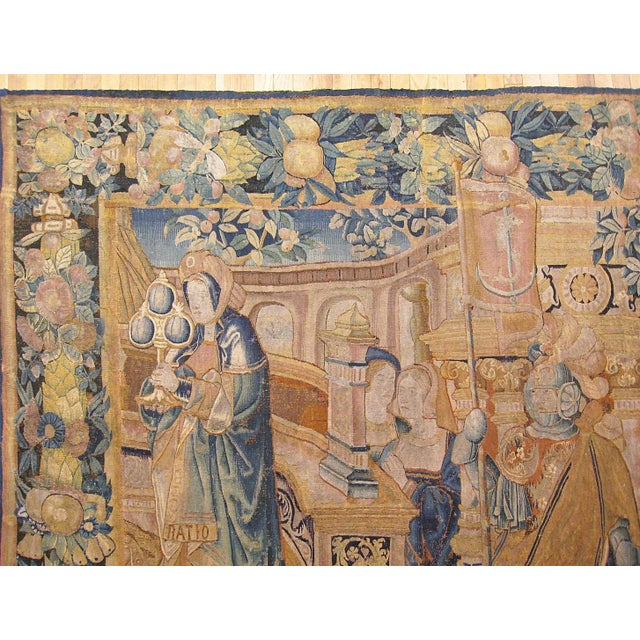 17th Century Antique 17th Century Flemish Tapestry With the Liberal Arts & Areas of Knowledge For Sale - Image 5 of 7