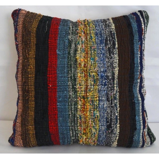 1970s 1970s Vintage Handmade Cotton Kilim Pillow Cover For Sale - Image 5 of 5