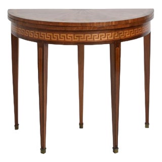 Half Moon Console Table in Wood For Sale
